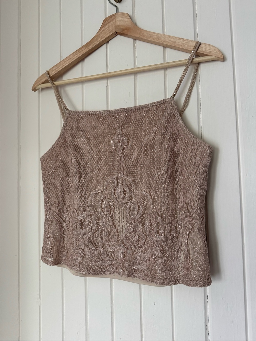 Joseph Ribkoff Gold Crochet Lace Camisole Tank Top